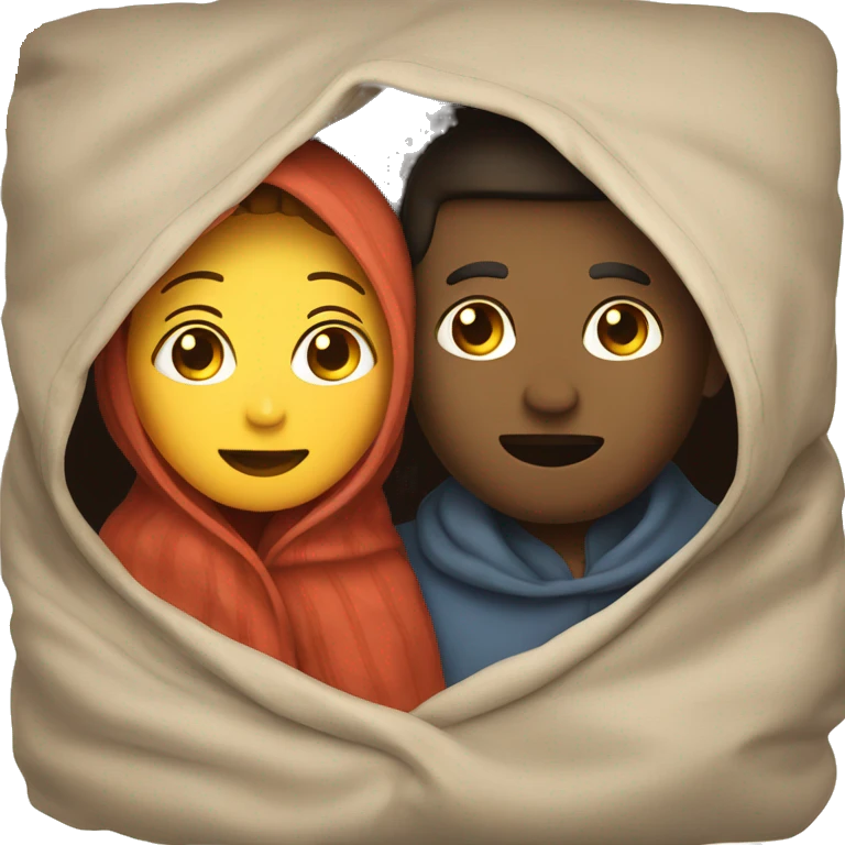 Couple under blanket  emoji