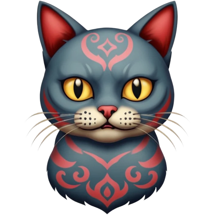 tattooed-scary-looking-cat-with-heavy-face-tattoes emoji