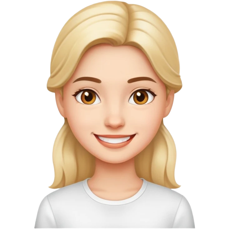 smiling girl in white shirt emoji
