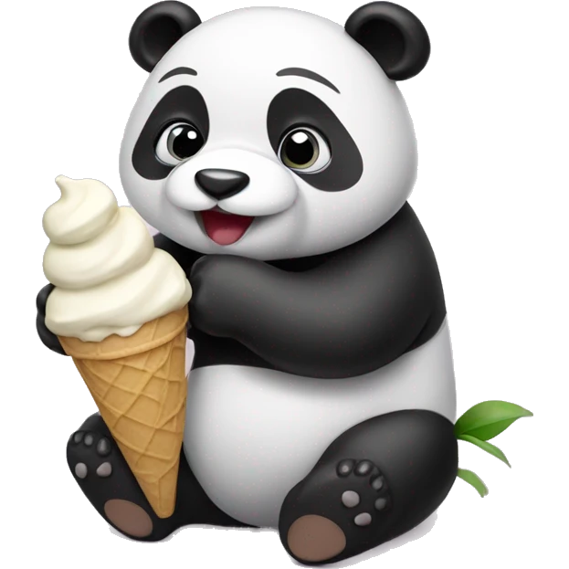 Panda eating ice cream emoji
