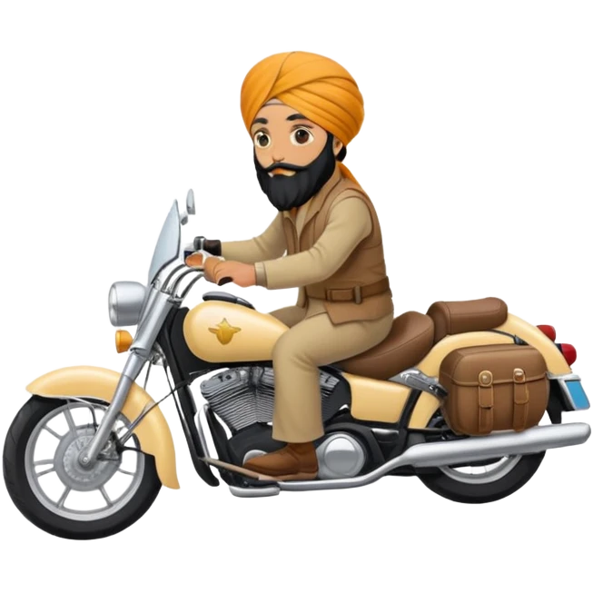Sikh turban guy riding cruiser motorcycle  emoji