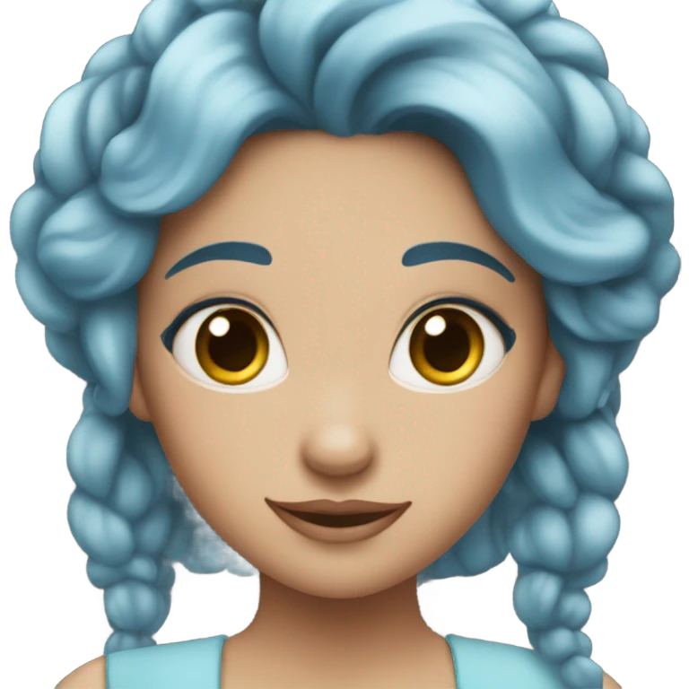 Princess with Blue hair and Brown eyes emoji
