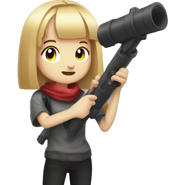 anime girl herobrine with bazooka emoji
