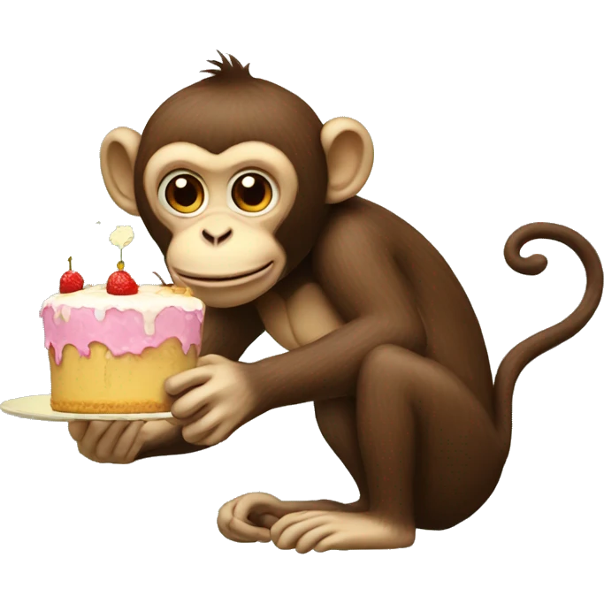 monkey eating cake emoji