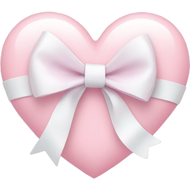 Pastel pink heart with white bow emoji