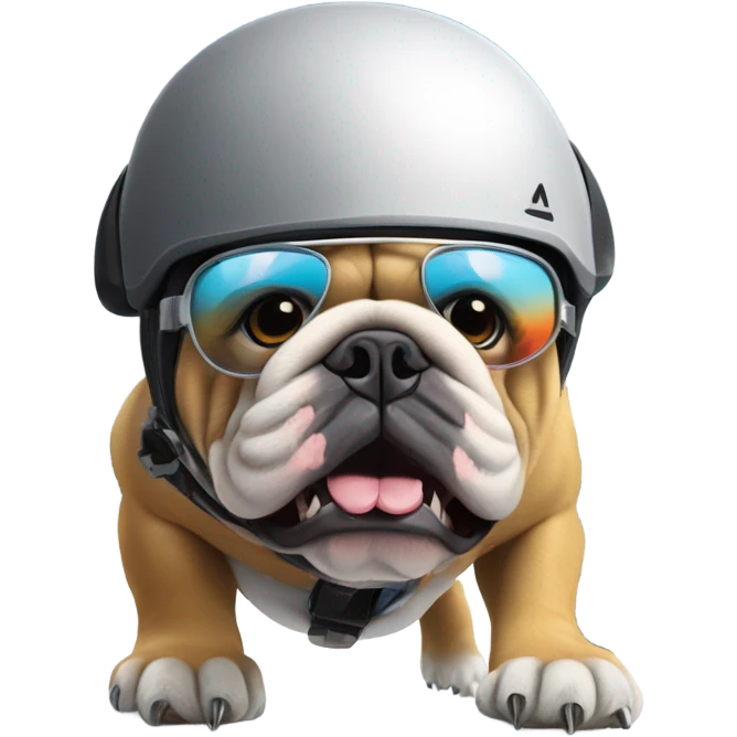 Bulldog skiing double black diamond emoji