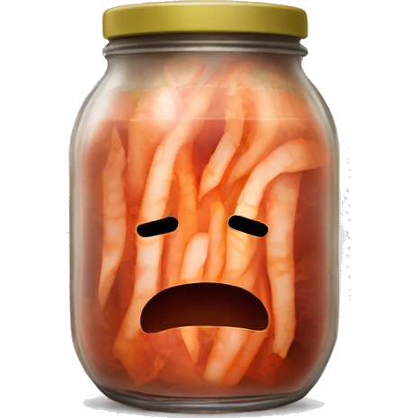 fermented kimchi in a jar. no face. emoji