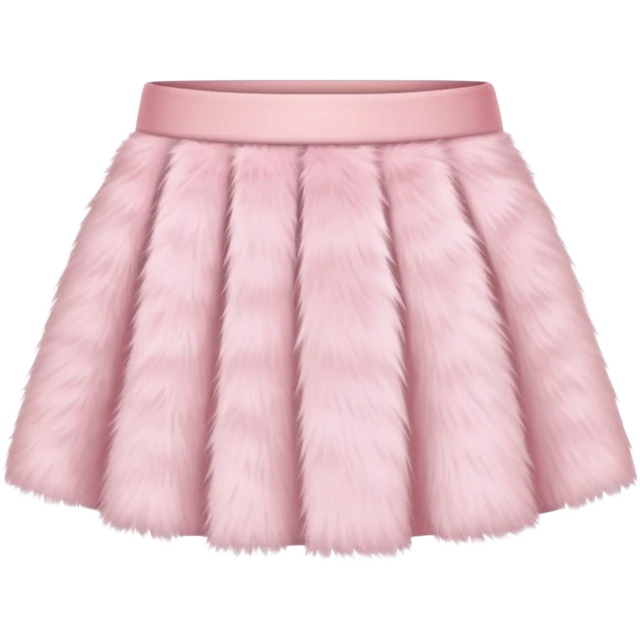 super realistic light pink fur mini skirt isolated emoji