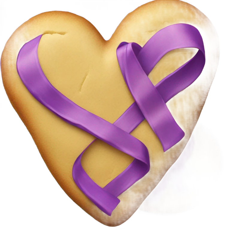 Suicide awareness ribbon on heart cookie emoji