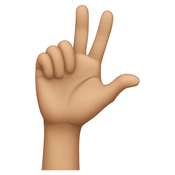 make just a right hand. make the thumb extend out towards the right, and make the pointer finger extend towards the sky. make the remaining fingers curled in. emoji