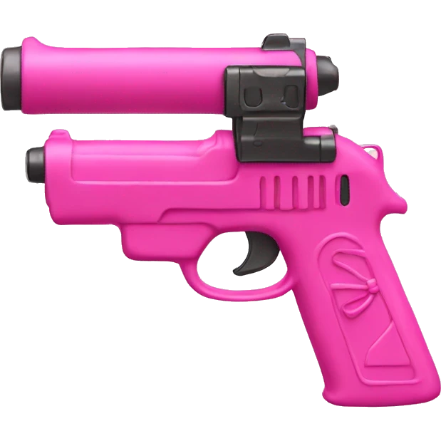 Pink gun with a bow emoji