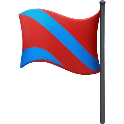 Red flag with blue x emoji