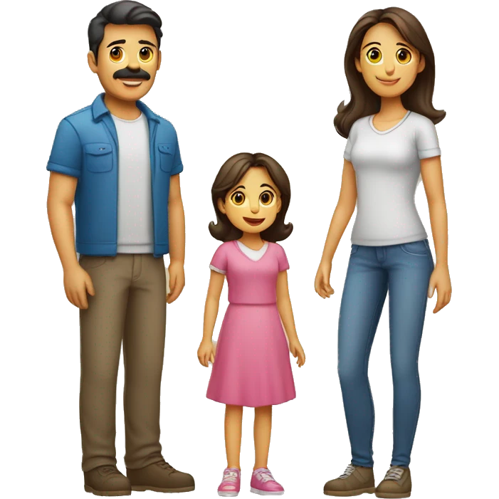 Familia de 5 personas papá mamá 2 hijos 1 hija emoji