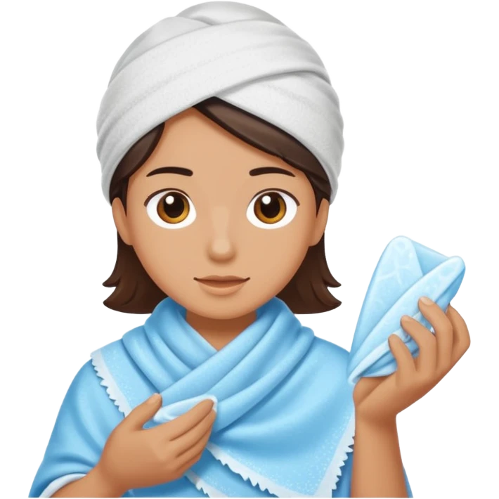 Sculptor polishing with cloth,Ice Sculptors. emoji