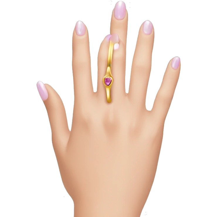 woman's hand with a magical ring in the ring finger emoji