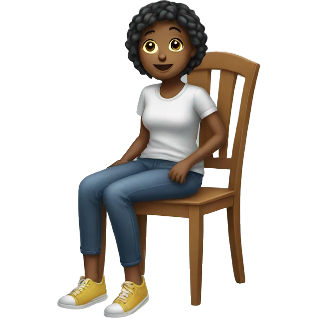 girl sitting on chair emoji