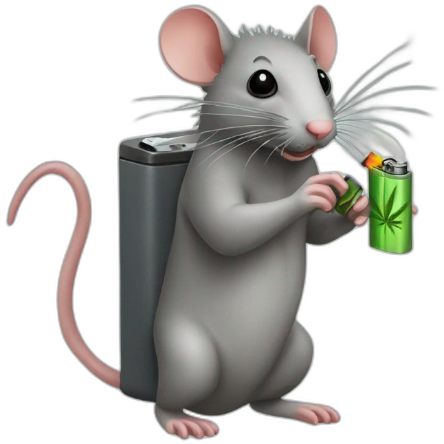 Cannabis rat stealing lighter emoji