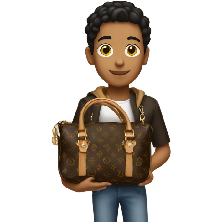 latino boy with louis vuitton purse emoji
