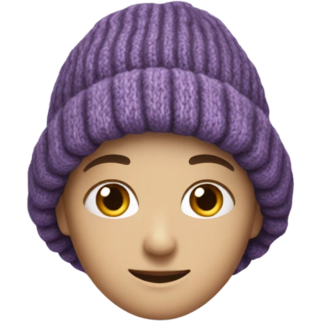 Purple knitted hat emoji