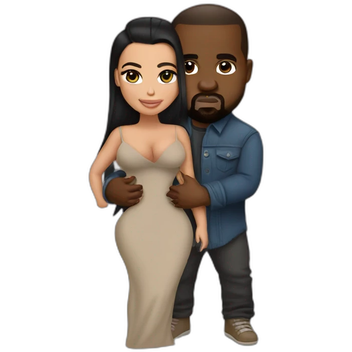 kim kardashian holding midget kanye emoji
