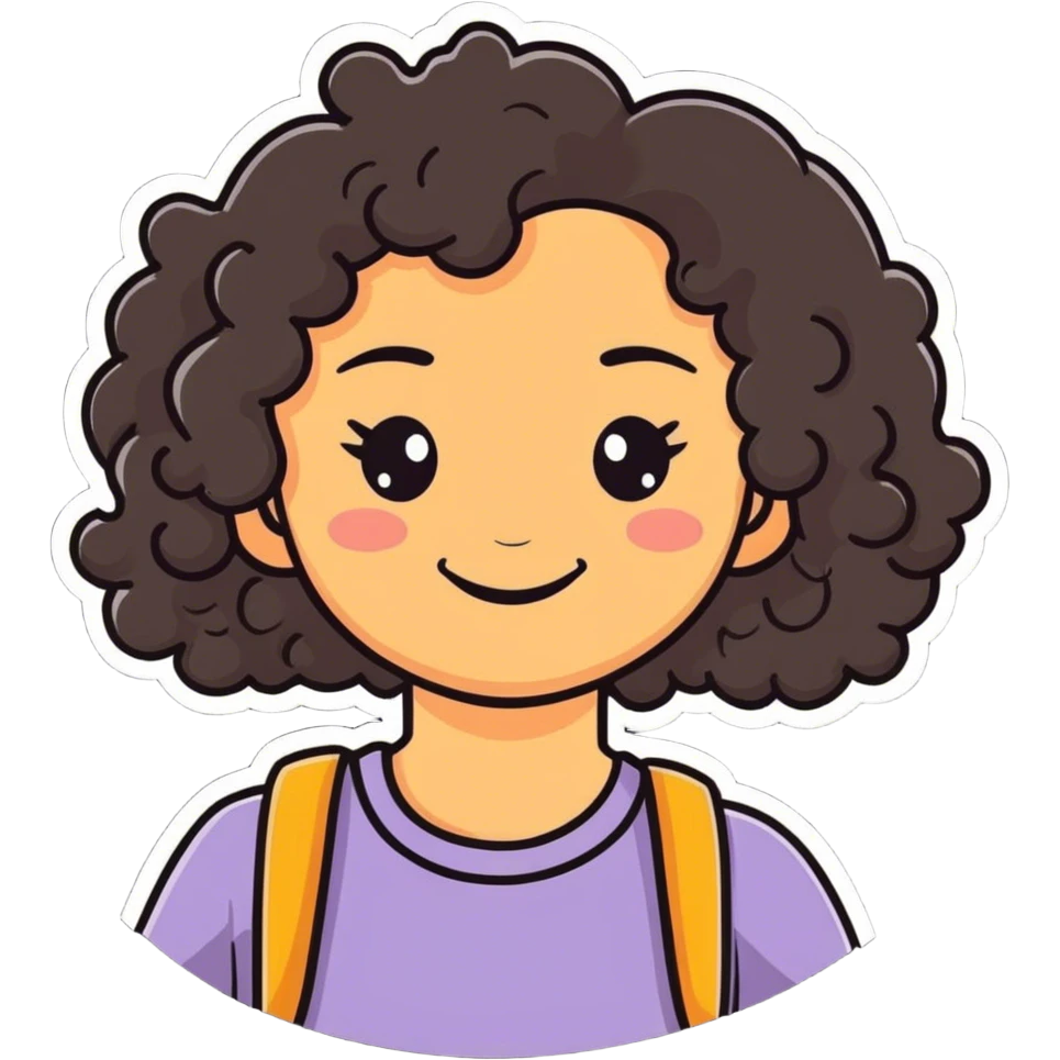 Curly hair girl emoji
