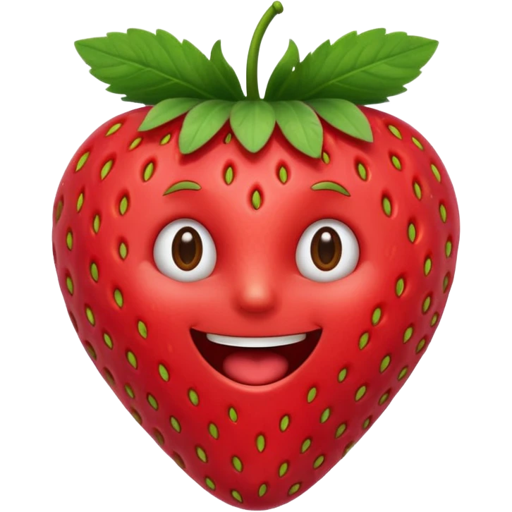 a Strawberry singing emoji