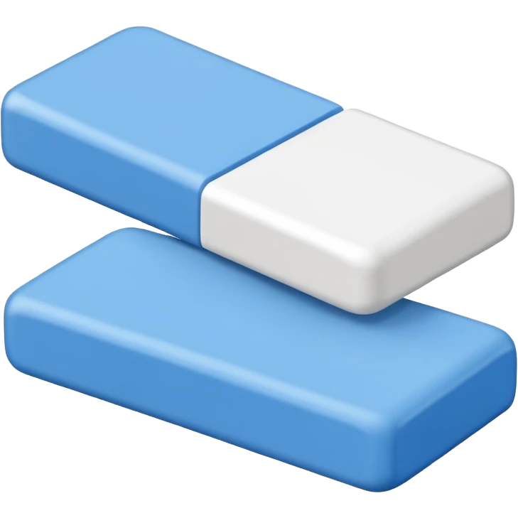 blue and white eraser emoji