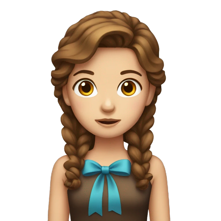 brown haired girl with bow emoji