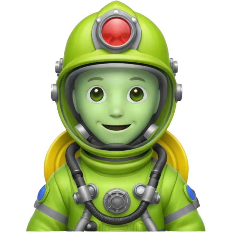 Alein firefighter green emoji