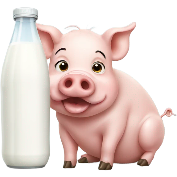 Pig eating some milk emoji