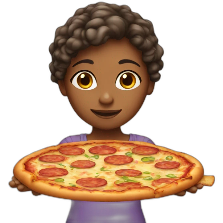 girl with pizza emoji