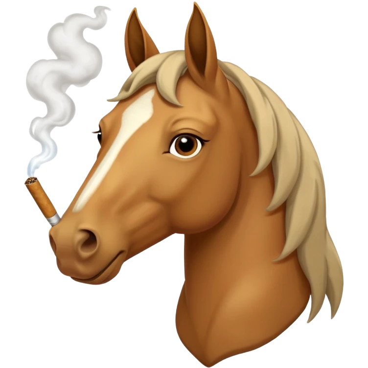 Horse smoking a Joint emoji