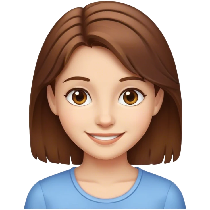 smiling girl with brown hair emoji