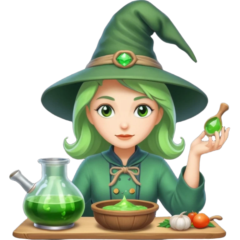 green witch cooking potion emoji