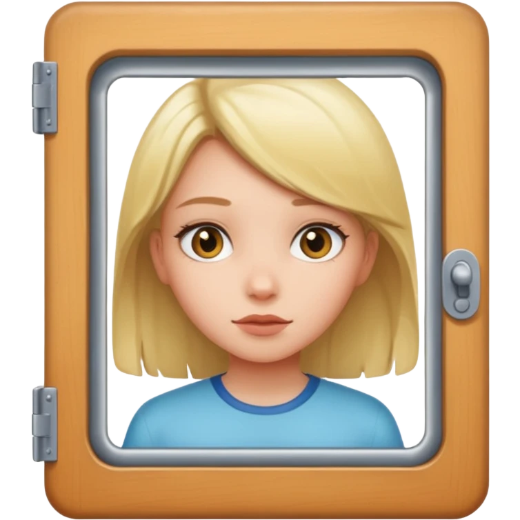 Girl looking through cell door emoji