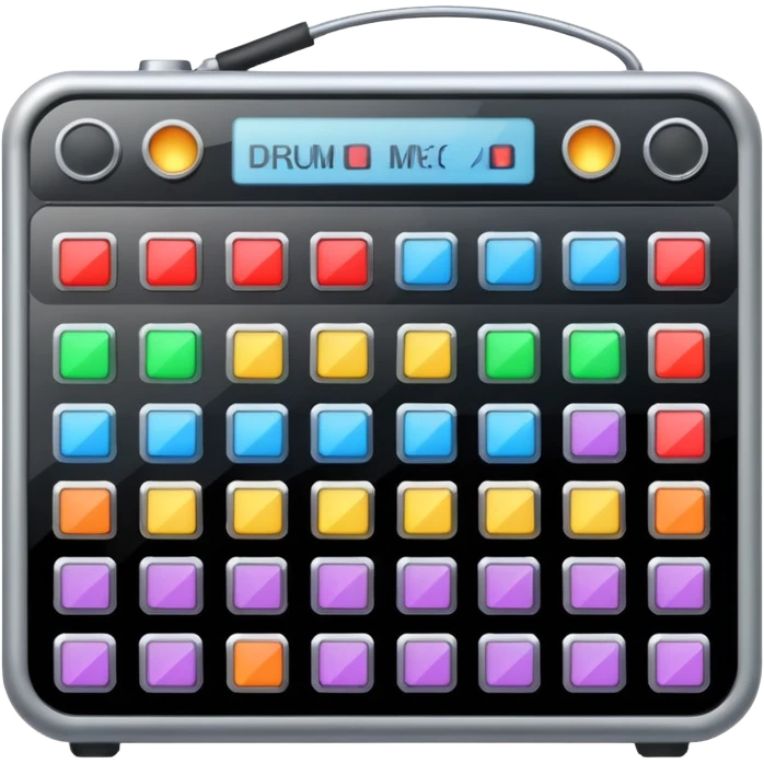 drum machine with colorful buttons emoji