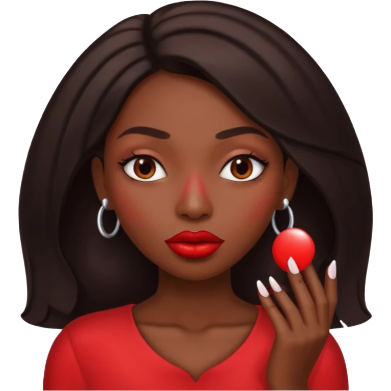 Big lips long nails bestie circle head emoji