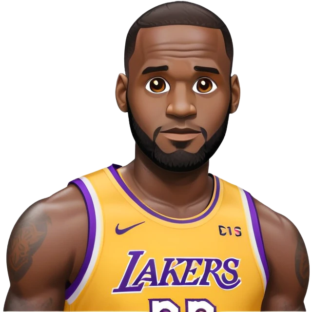 LeBron James wearing Lakers jersey emoji