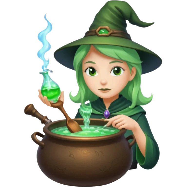green witch cooking potion emoji