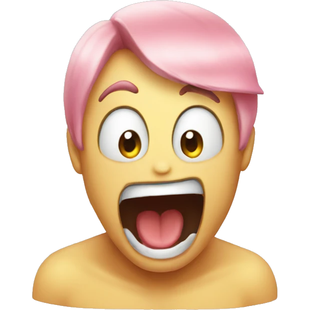 Blushing emoji with screaming emoji  emoji