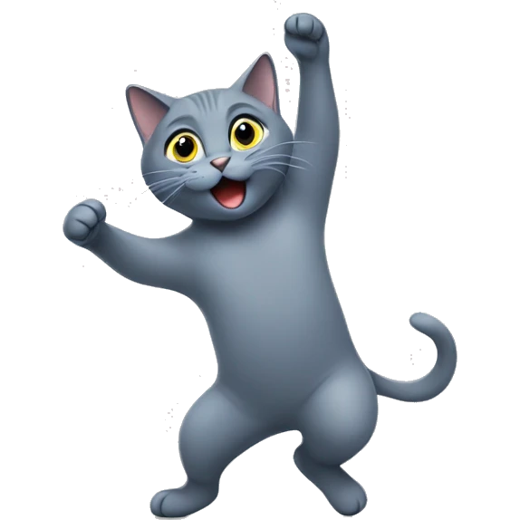 Russian blue cat dancing  emoji