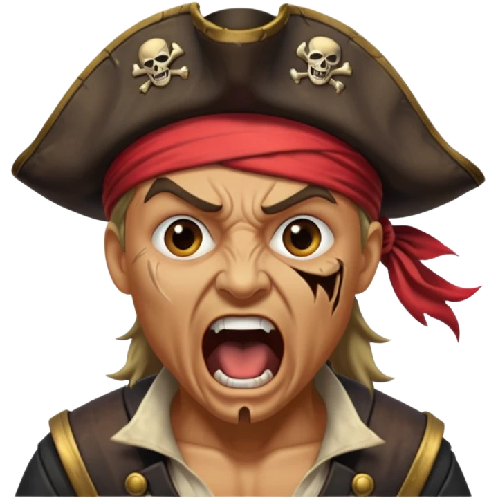 pirate, screaming emoji