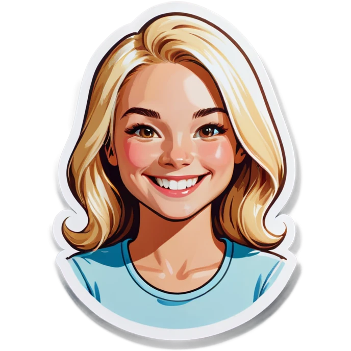 smiling blonde indoors portrait emoji