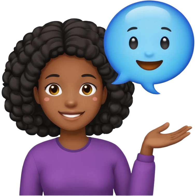 black girl loading speech bubble emoji