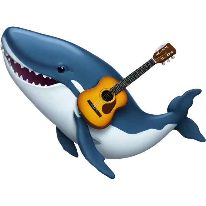Humpback whale playing guitar emoji