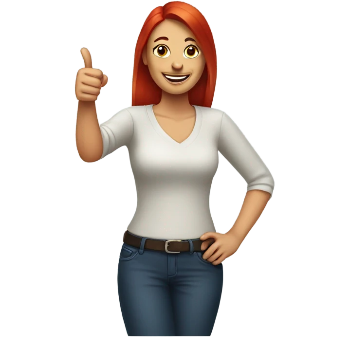 red haired awoman thumbs up emoji