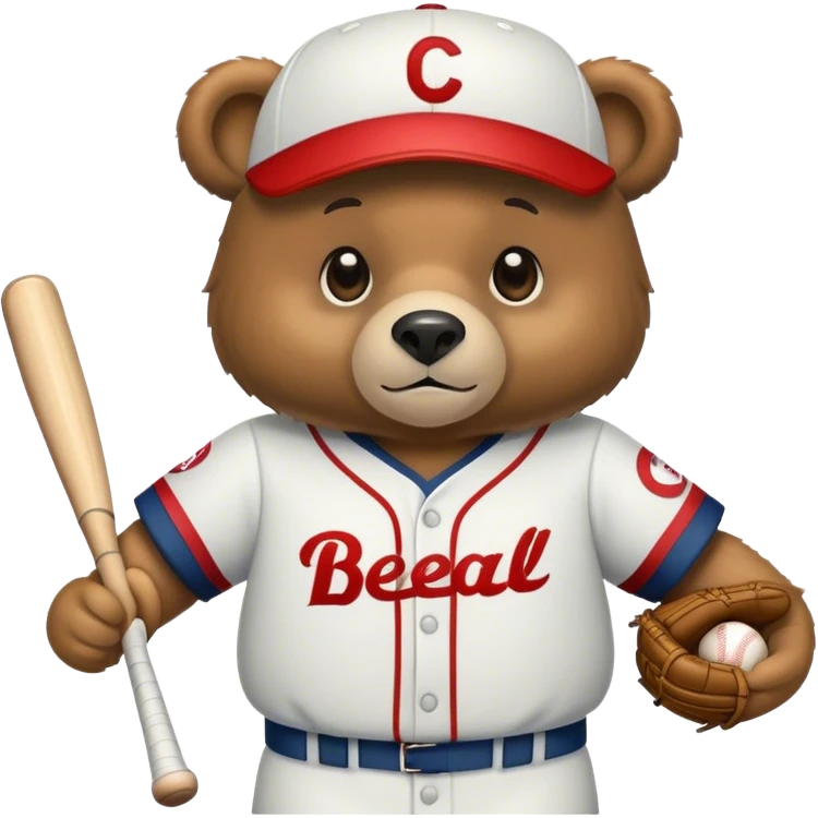 a bear in baseball uniform emoji
