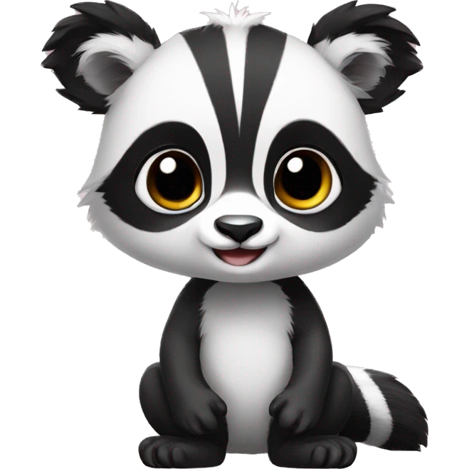 Cute panda-lemur-raccoonhybrid full body emoji