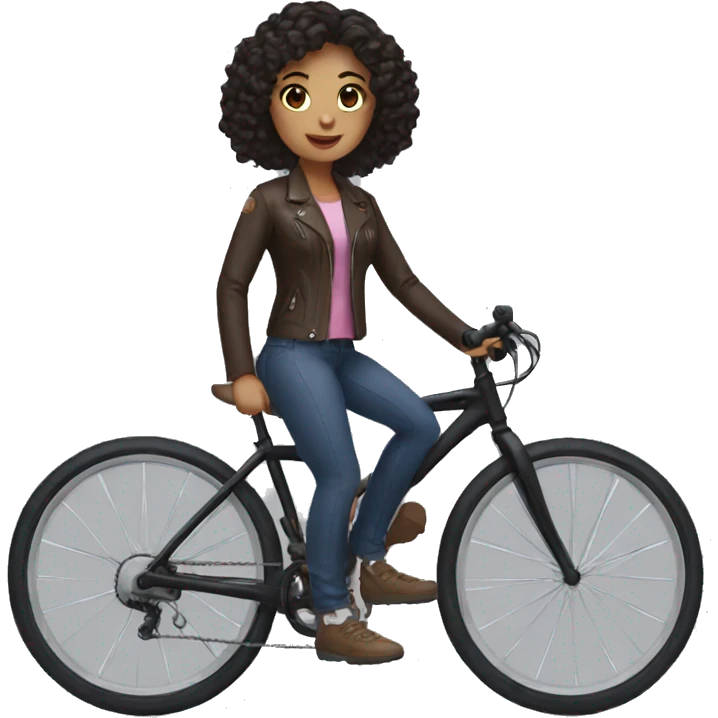 I need to generate a girl with dark hair on a bike emoji