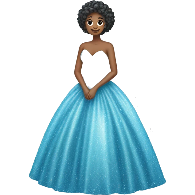 Sparkly light blue ballgown covered in glitter  emoji